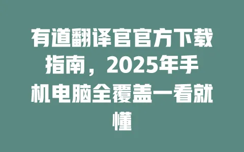有道翻译官官方下载指南,2025年手机电脑全覆盖一看就懂 4 有道翻译官官方下载指南,2025年手机电脑全覆盖一看就懂 一
